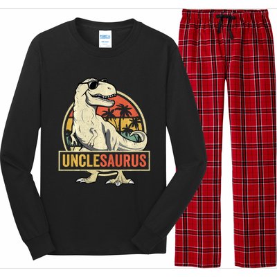 Unclesaurus T Rex Dinosaur Uncle Saurus Family Matching Long Sleeve Long Sleeve Pajama Set