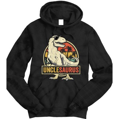 Unclesaurus T Rex Dinosaur Uncle Saurus Family Matching Long Sleeve Tie Dye Hoodie