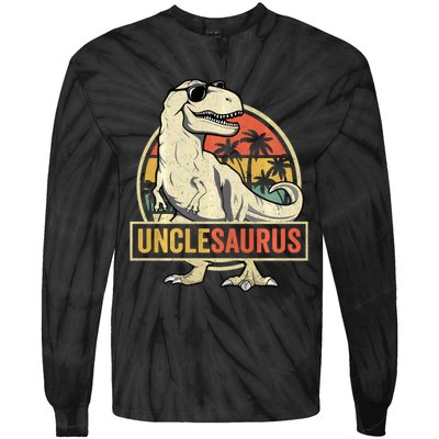 Unclesaurus T Rex Dinosaur Uncle Saurus Family Matching Long Sleeve Tie-Dye Long Sleeve Shirt