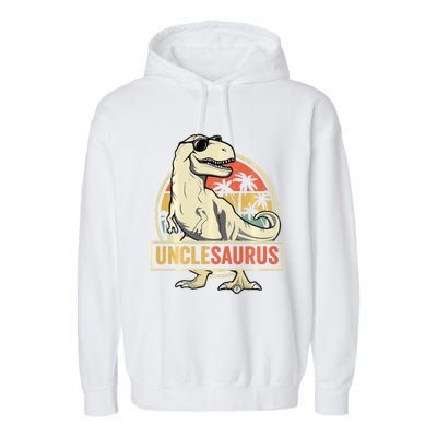 Unclesaurus T Rex Dinosaur Uncle Saurus Family Matching Long Sleeve Garment-Dyed Fleece Hoodie