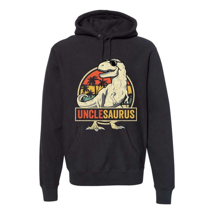 Unclesaurus T Rex Dinosaur Uncle Saurus Family Matching Premium Hoodie