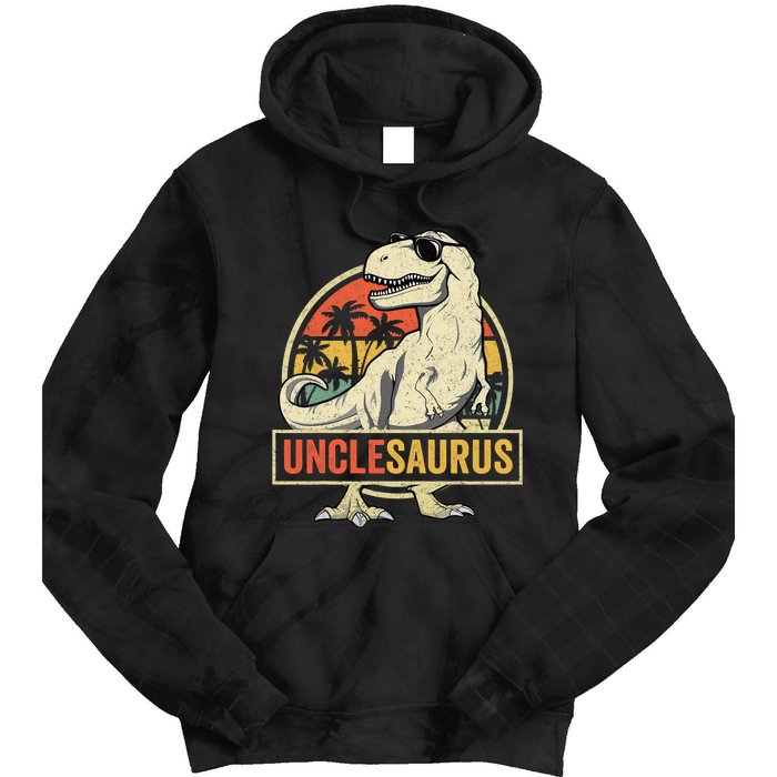 Unclesaurus T Rex Dinosaur Uncle Saurus Family Matching Tie Dye Hoodie