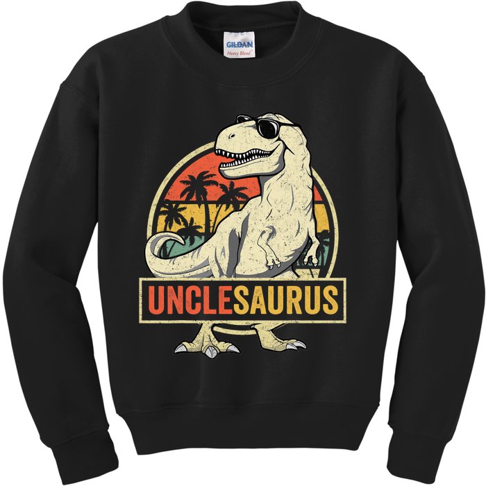 Unclesaurus T Rex Dinosaur Uncle Saurus Family Matching Kids Sweatshirt