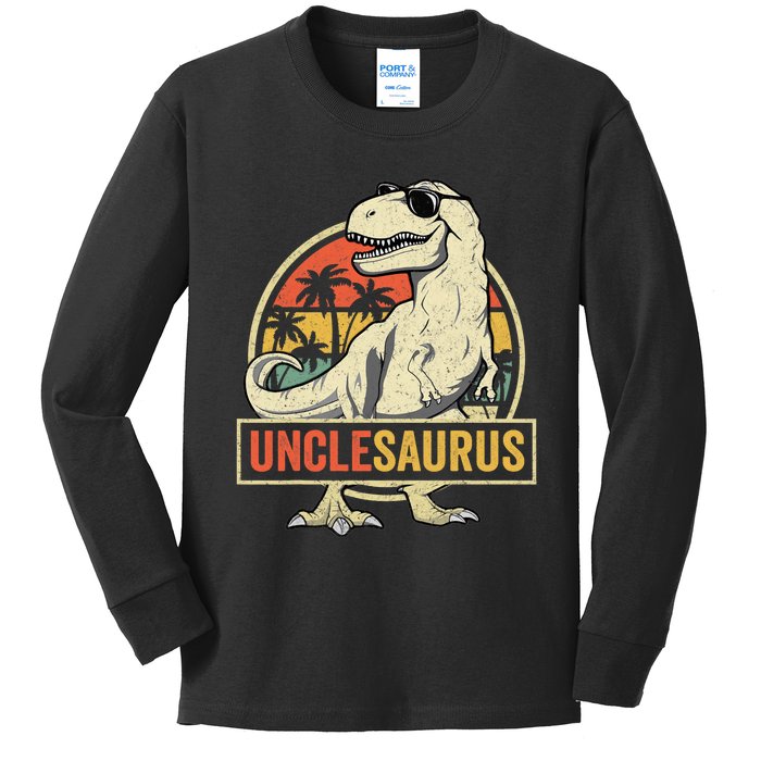 Unclesaurus T Rex Dinosaur Uncle Saurus Family Matching Kids Long Sleeve Shirt