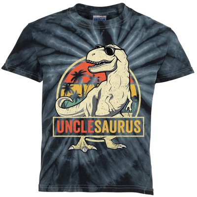 Unclesaurus T Rex Dinosaur Uncle Saurus Family Matching Kids Tie-Dye T-Shirt