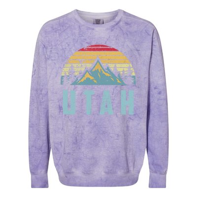 Utah Tee Retro Vintage Mountains Hiking Nature Colorblast Crewneck Sweatshirt