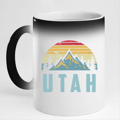 Utah Tee Retro Vintage Mountains Hiking Nature 11oz Black Color Changing Mug