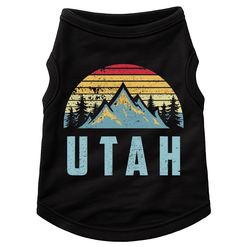 Utah Tee Retro Vintage Mountains Hiking Nature Doggie Tank