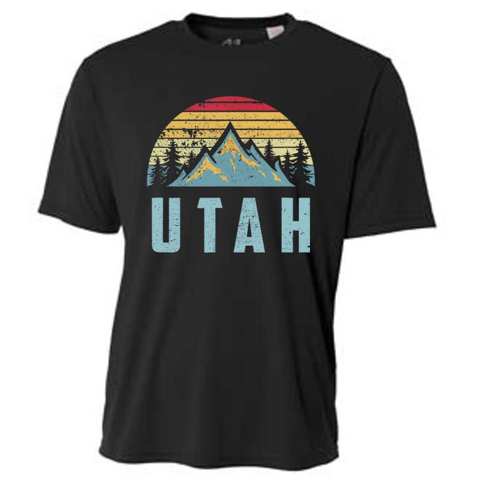 Utah Tee Retro Vintage Mountains Hiking Nature Cooling Performance Crew T-Shirt