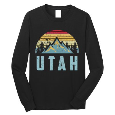 Utah Tee Retro Vintage Mountains Hiking Nature Long Sleeve Shirt