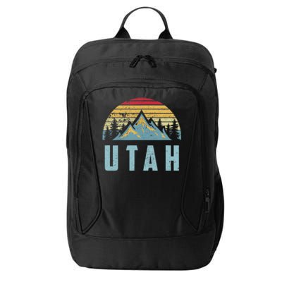 Utah Tee Retro Vintage Mountains Hiking Nature City Backpack