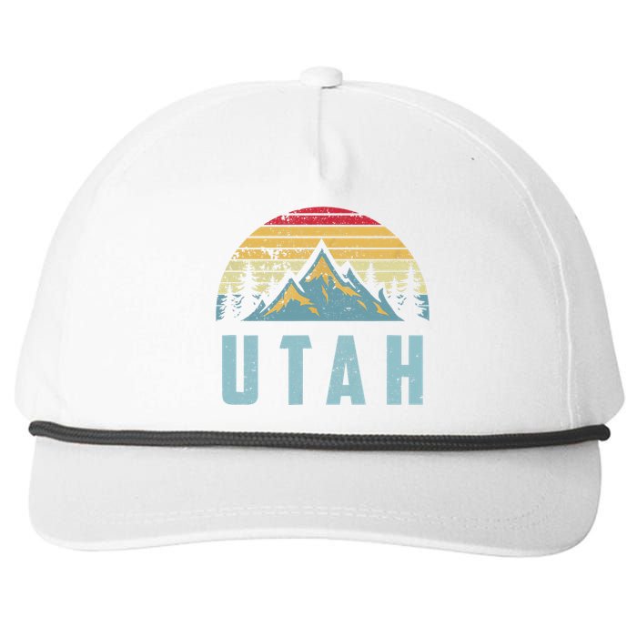 Utah Tee Retro Vintage Mountains Hiking Nature Snapback Five-Panel Rope Hat