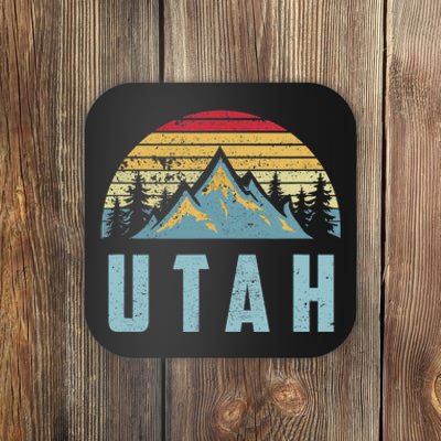 Utah Tee Retro Vintage Mountains Hiking Nature Coaster