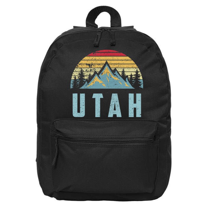 Utah Tee Retro Vintage Mountains Hiking Nature 16 in Basic Backpack