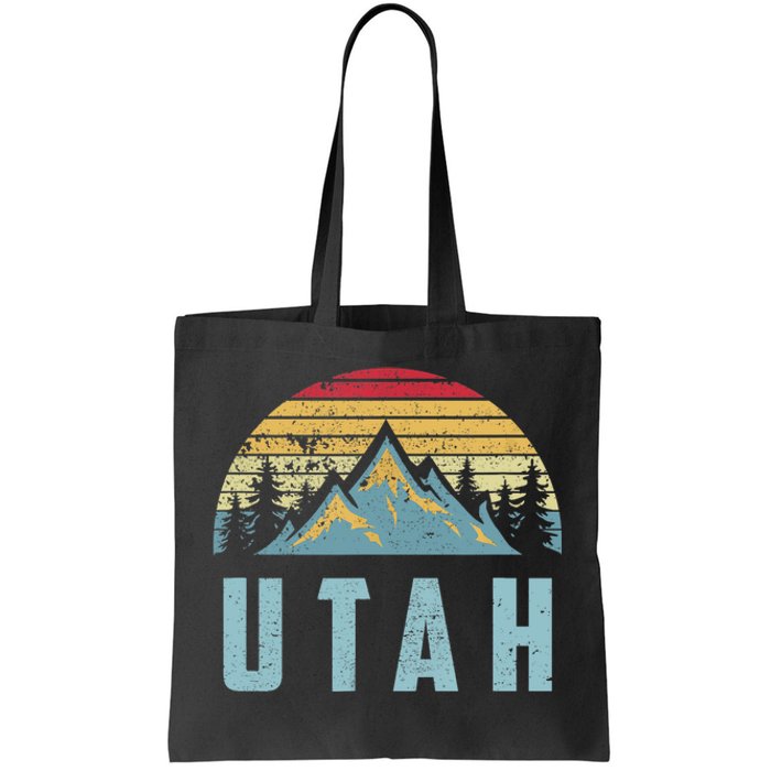 Utah Tee Retro Vintage Mountains Hiking Nature Tote Bag