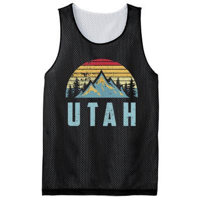 Utah Tee Retro Vintage Mountains Hiking Nature Mesh Reversible Basketball Jersey Tank