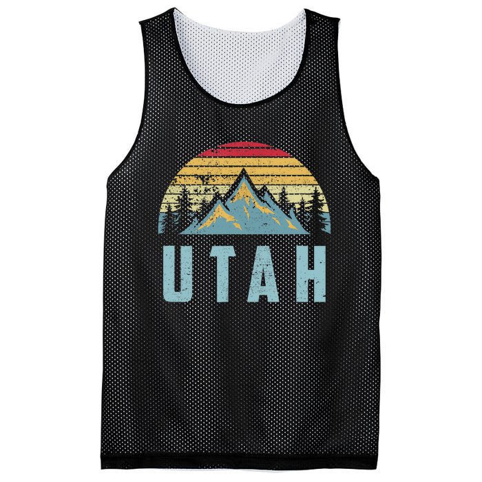 Utah Tee Retro Vintage Mountains Hiking Nature Mesh Reversible Basketball Jersey Tank