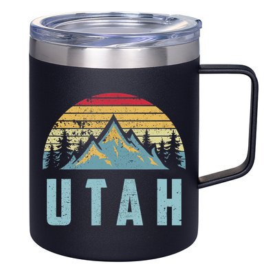Utah Tee Retro Vintage Mountains Hiking Nature 12oz Stainless Steel Coffee Mug