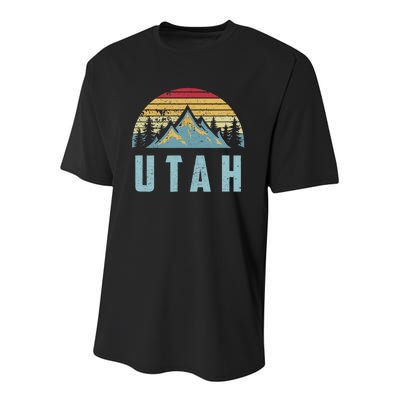 Utah Tee Retro Vintage Mountains Hiking Nature Youth Performance Sprint T-Shirt