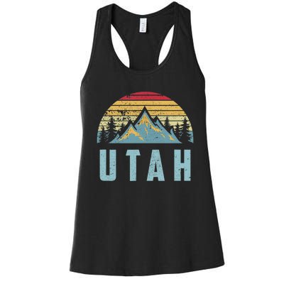 Utah Tee Retro Vintage Mountains Hiking Nature Women's Racerback Tank