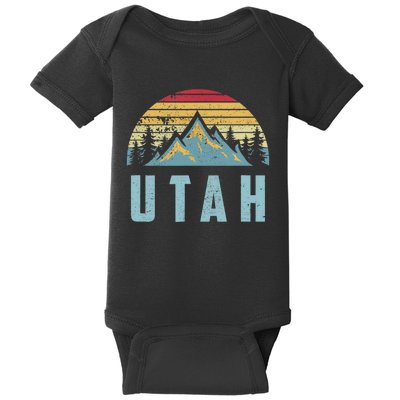 Utah Tee Retro Vintage Mountains Hiking Nature Baby Bodysuit