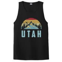 Utah Tee Retro Vintage Mountains Hiking Nature PosiCharge Competitor Tank