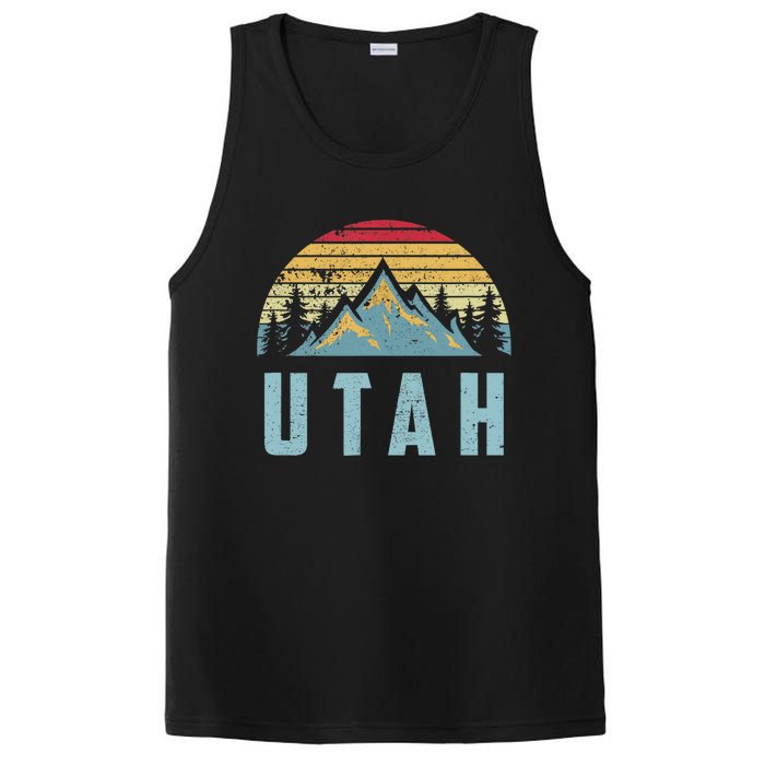 Utah Tee Retro Vintage Mountains Hiking Nature PosiCharge Competitor Tank