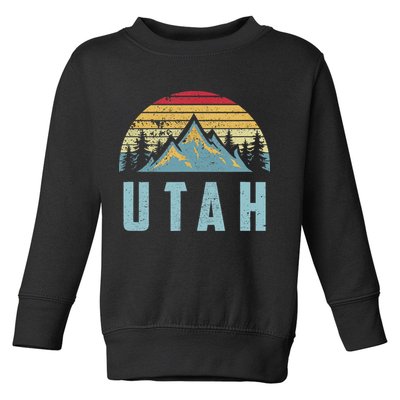 Utah Tee Retro Vintage Mountains Hiking Nature Toddler Sweatshirt