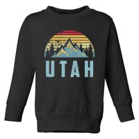 Utah Tee Retro Vintage Mountains Hiking Nature Toddler Sweatshirt