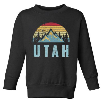 Utah Tee Retro Vintage Mountains Hiking Nature Toddler Sweatshirt