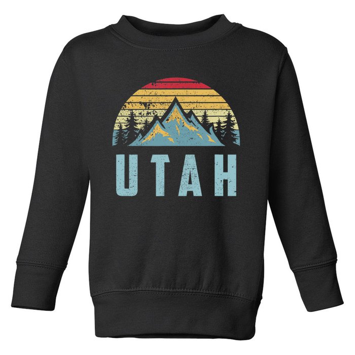 Utah Tee Retro Vintage Mountains Hiking Nature Toddler Sweatshirt