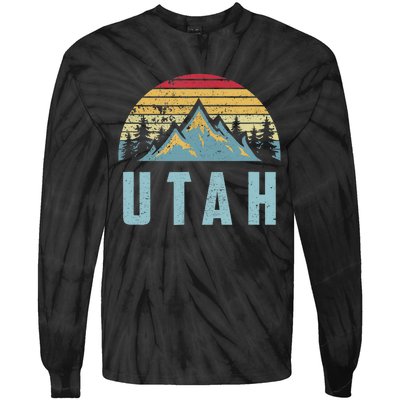 Utah Tee Retro Vintage Mountains Hiking Nature Tie-Dye Long Sleeve Shirt