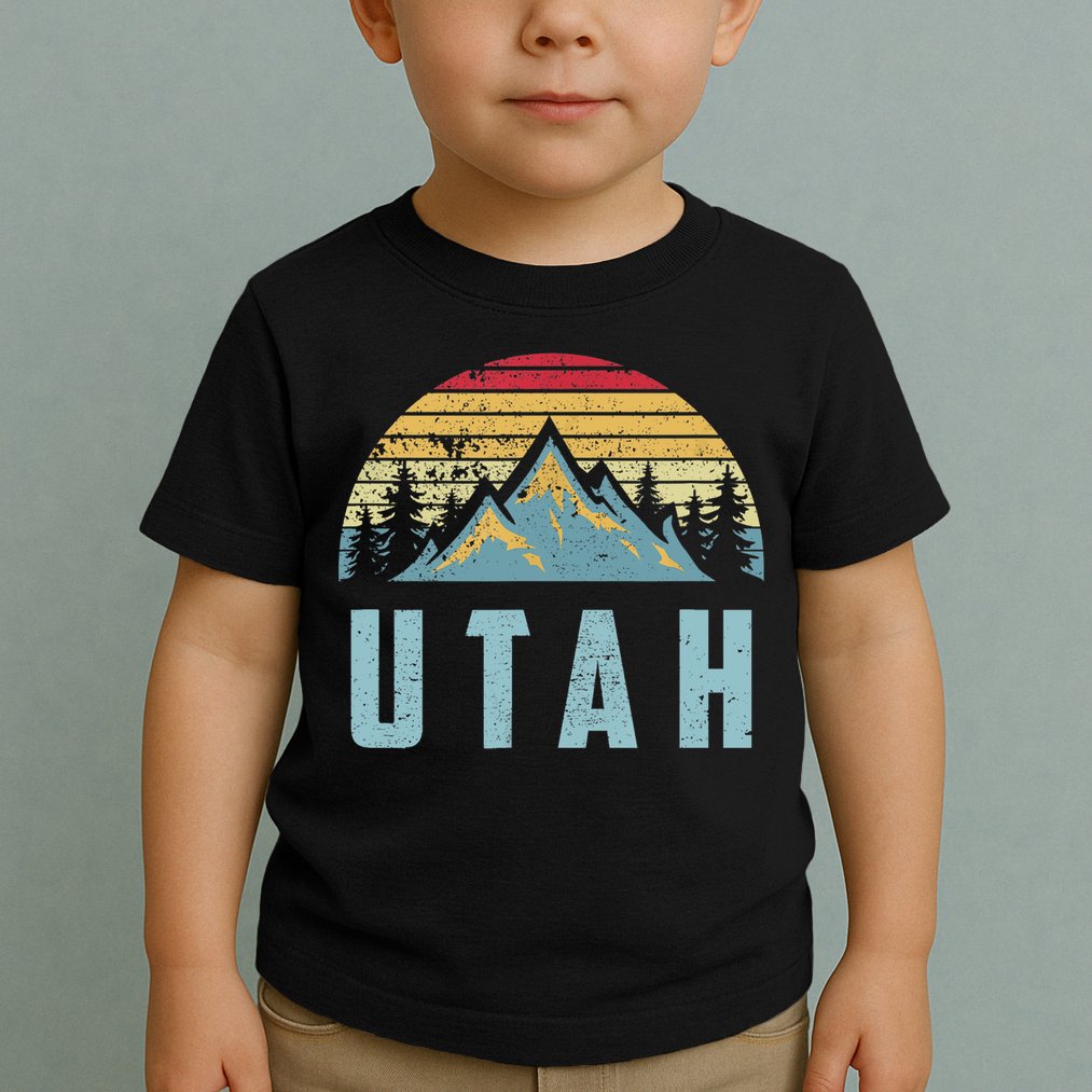 Utah Tee Retro Vintage Mountains Hiking Nature Toddler T-Shirt