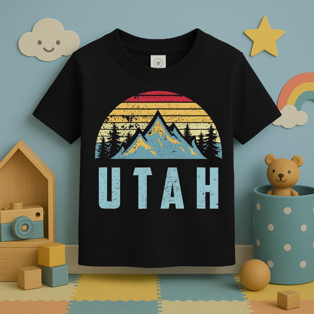 Utah Tee Retro Vintage Mountains Hiking Nature Toddler T-Shirt