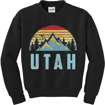 Utah Tee Retro Vintage Mountains Hiking Nature Kids Sweatshirt