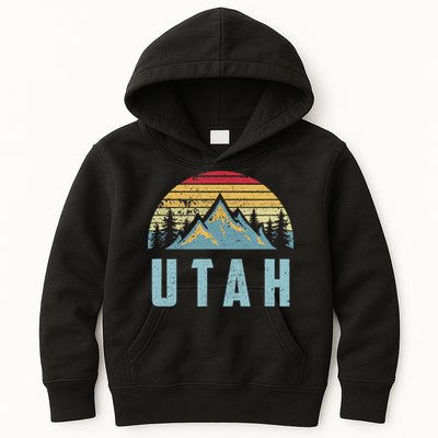 Utah Tee Retro Vintage Mountains Hiking Nature Kids Hoodie