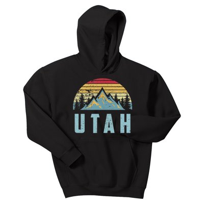 Utah Tee Retro Vintage Mountains Hiking Nature Kids Hoodie