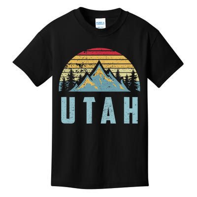 Utah Tee Retro Vintage Mountains Hiking Nature Kids T-Shirt