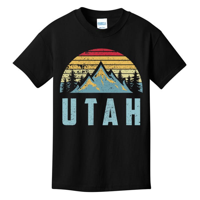 Utah Tee Retro Vintage Mountains Hiking Nature Kids T-Shirt