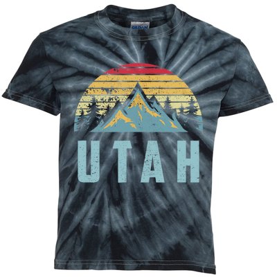 Utah Tee Retro Vintage Mountains Hiking Nature Kids Tie-Dye T-Shirt