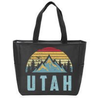 Utah Tee Retro Vintage Mountains Hiking Nature Zip Tote Bag