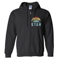 Utah Tee Retro Vintage Mountains Hiking Nature Full Zip Hoodie