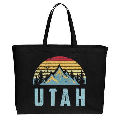 Utah Tee Retro Vintage Mountains Hiking Nature Cotton Canvas Jumbo Tote