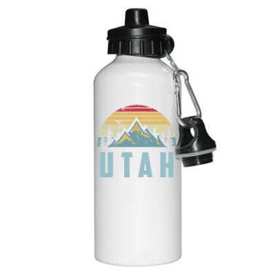 Utah Tee Retro Vintage Mountains Hiking Nature Aluminum Water Bottle