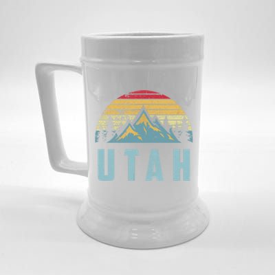 Utah Tee Retro Vintage Mountains Hiking Nature Beer Stein