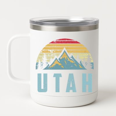 Utah Tee Retro Vintage Mountains Hiking Nature 12 oz Stainless Steel Tumbler Cup