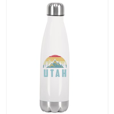 Utah Tee Retro Vintage Mountains Hiking Nature Stainless Steel Insulated Water Bottle