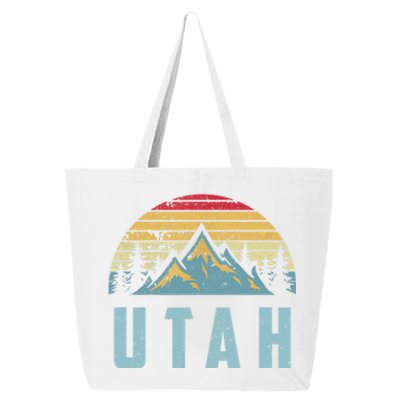 Utah Tee Retro Vintage Mountains Hiking Nature 25L Jumbo Tote