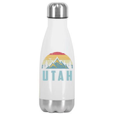 Utah Tee Retro Vintage Mountains Hiking Nature Stainless Steel Insulated Water Bottle