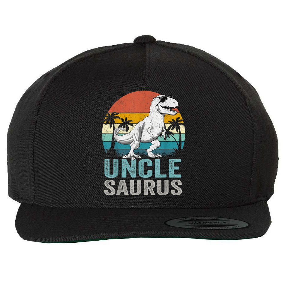 Unclesaurus T Rex Dinosaur Uncle Saurus Family Matching Wool Snapback Cap